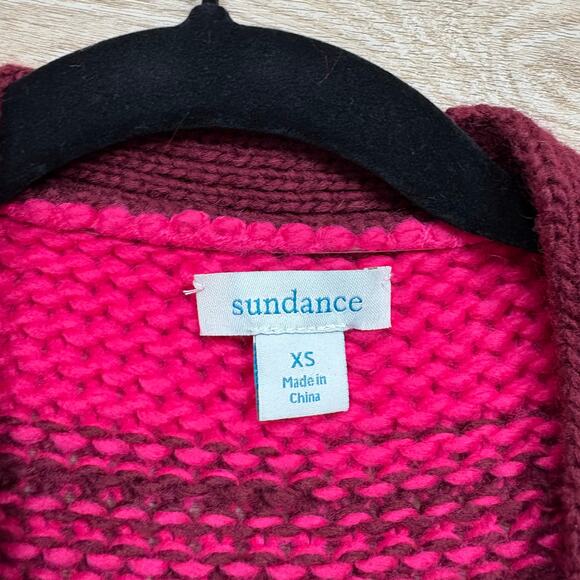 Sundance Wool Blend Knit Cardigan Women’s XS Color Maroon/Pink - Picture 3 of 5